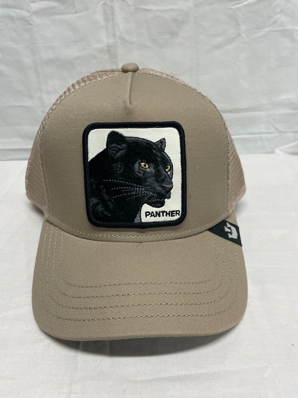 Goorin Bros. Tan PANTHER Embroidered Patch Trucker Snapback Hat NWT